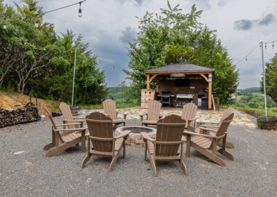 Closeup of firepit and grill