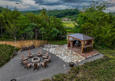 Firepit and grill set up