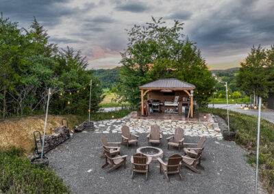 Firepit and grill set up