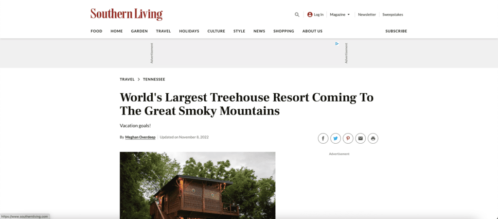 southern living feature sanctuary treehouse resort 