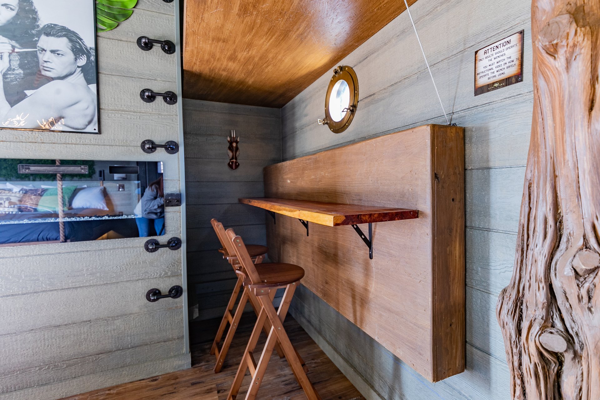 Crank-Up Bunks at Sanctuary Treehouse Resort