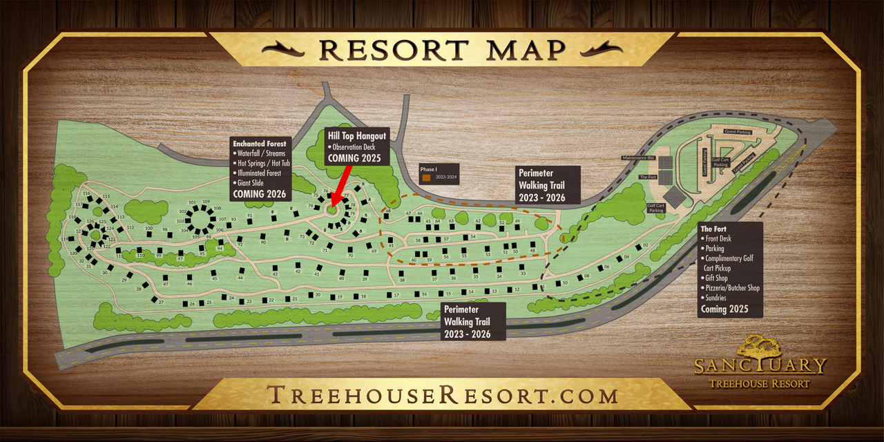 sanctuary treehouse resort map 